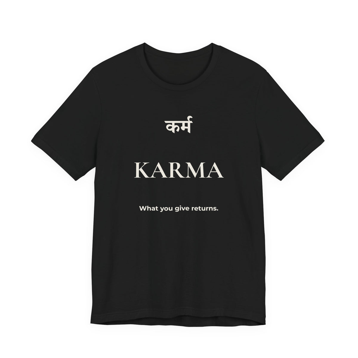Karma T-Shirt – Minimalistisches Sanskrit Design
