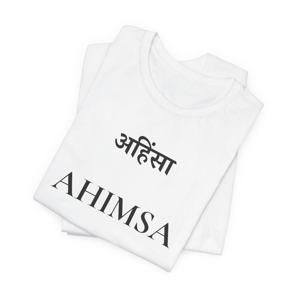Ahimsa T-Shirt – Minimalistisches Sanskrit Design
