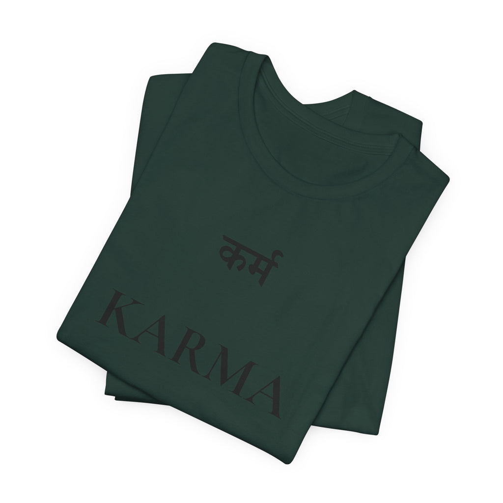 Karma T-Shirt – Minimalistisches Sanskrit Design