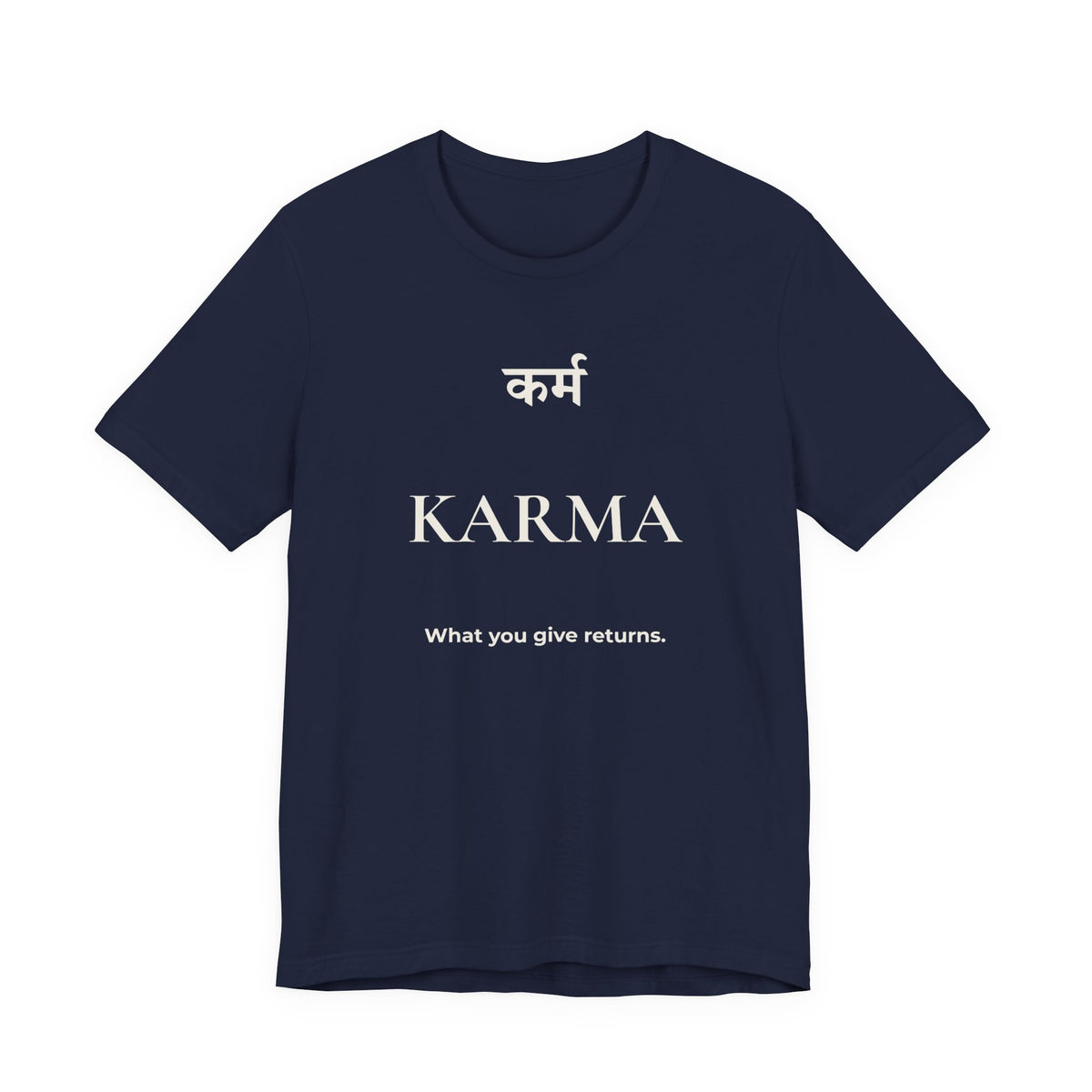 Karma T-Shirt – Minimalistisches Sanskrit Design