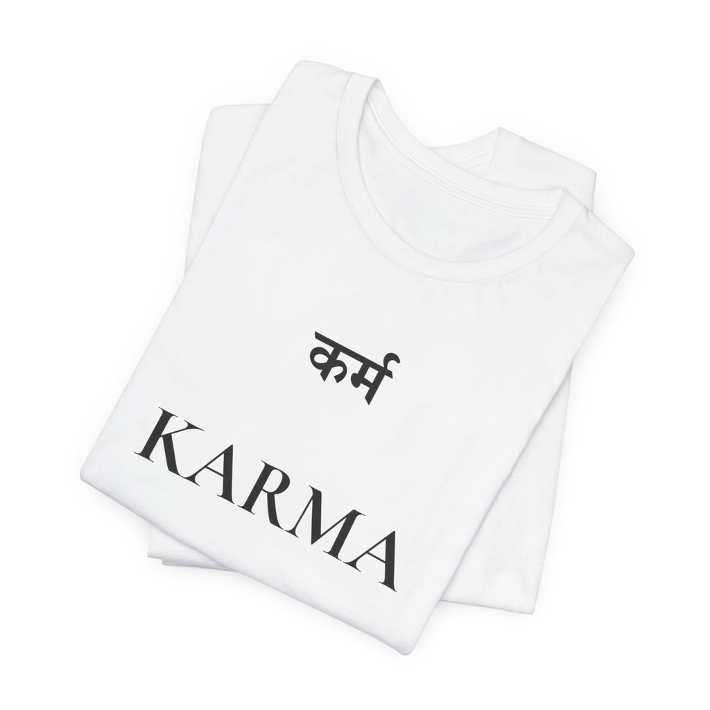 Karma T-Shirt – Minimalistisches Sanskrit Design