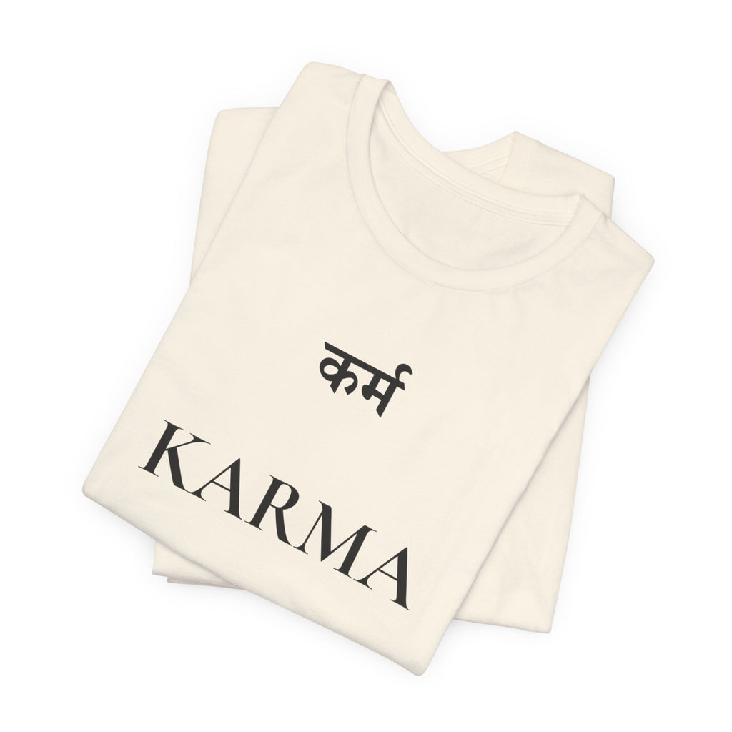Karma T-Shirt – Minimalistisches Sanskrit Design