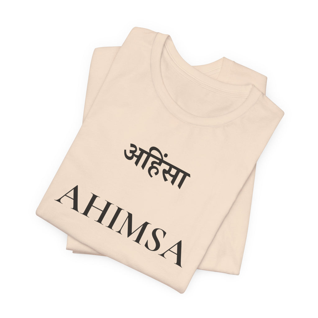 Ahimsa T-Shirt – Minimalistisches Sanskrit Design