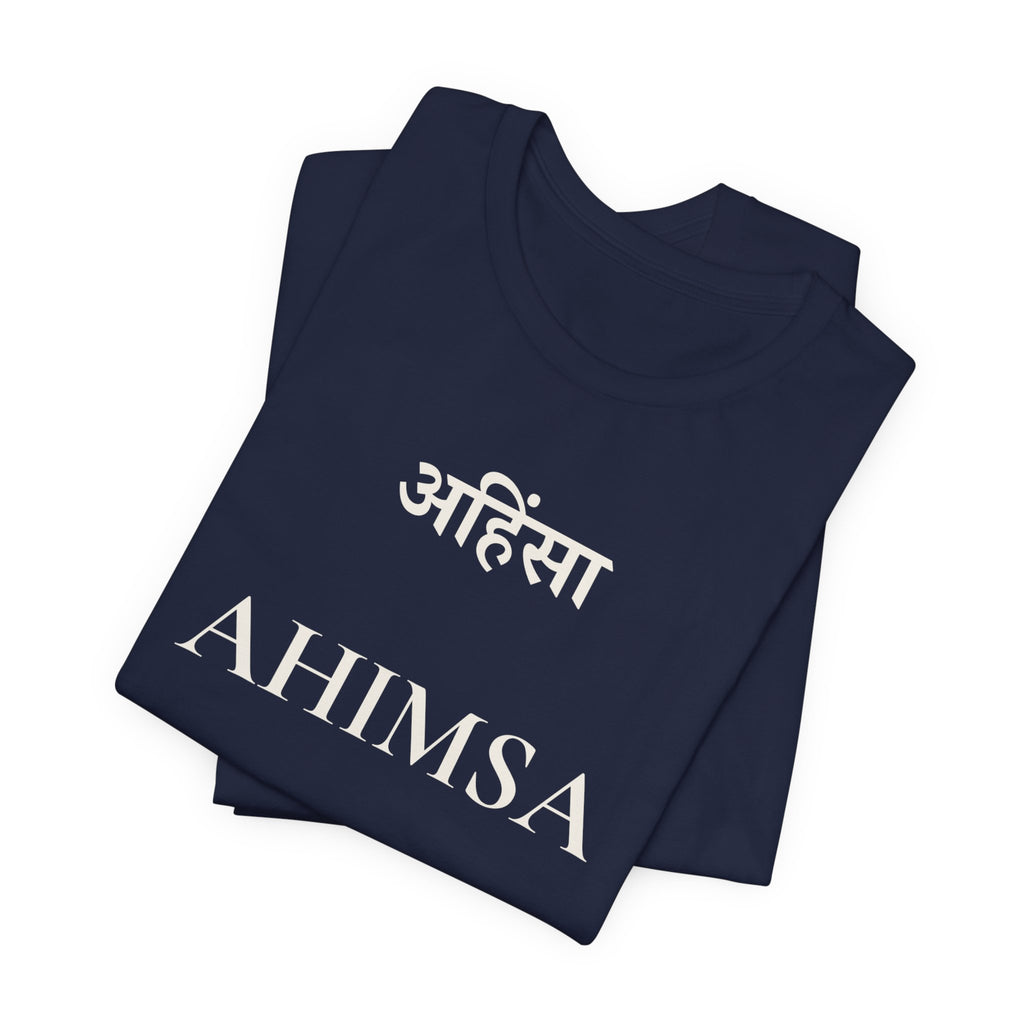Ahimsa T-Shirt – Minimalistisches Sanskrit Design