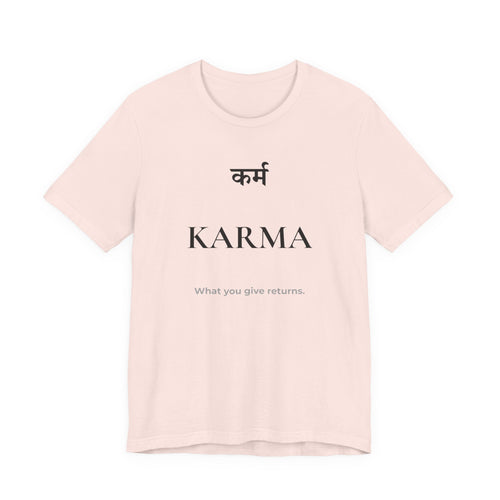 Karma T-Shirt – Minimalistisches Sanskrit Design