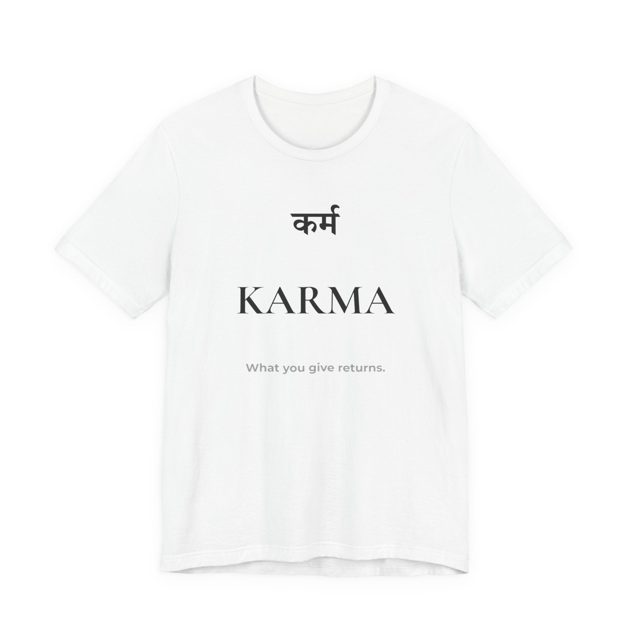 Karma T-Shirt – Minimalistisches Sanskrit Design