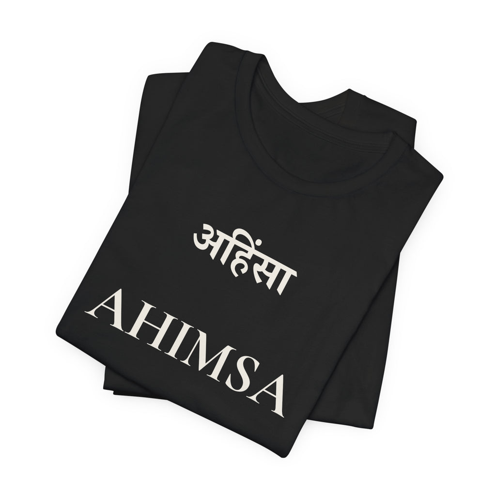 Ahimsa T-Shirt – Minimalistisches Sanskrit Design