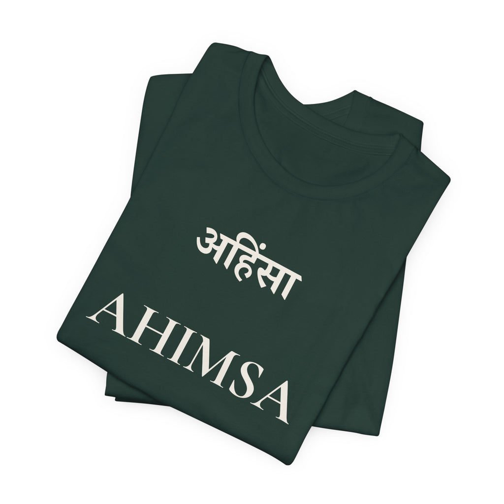 Ahimsa T-Shirt – Minimalistisches Sanskrit Design