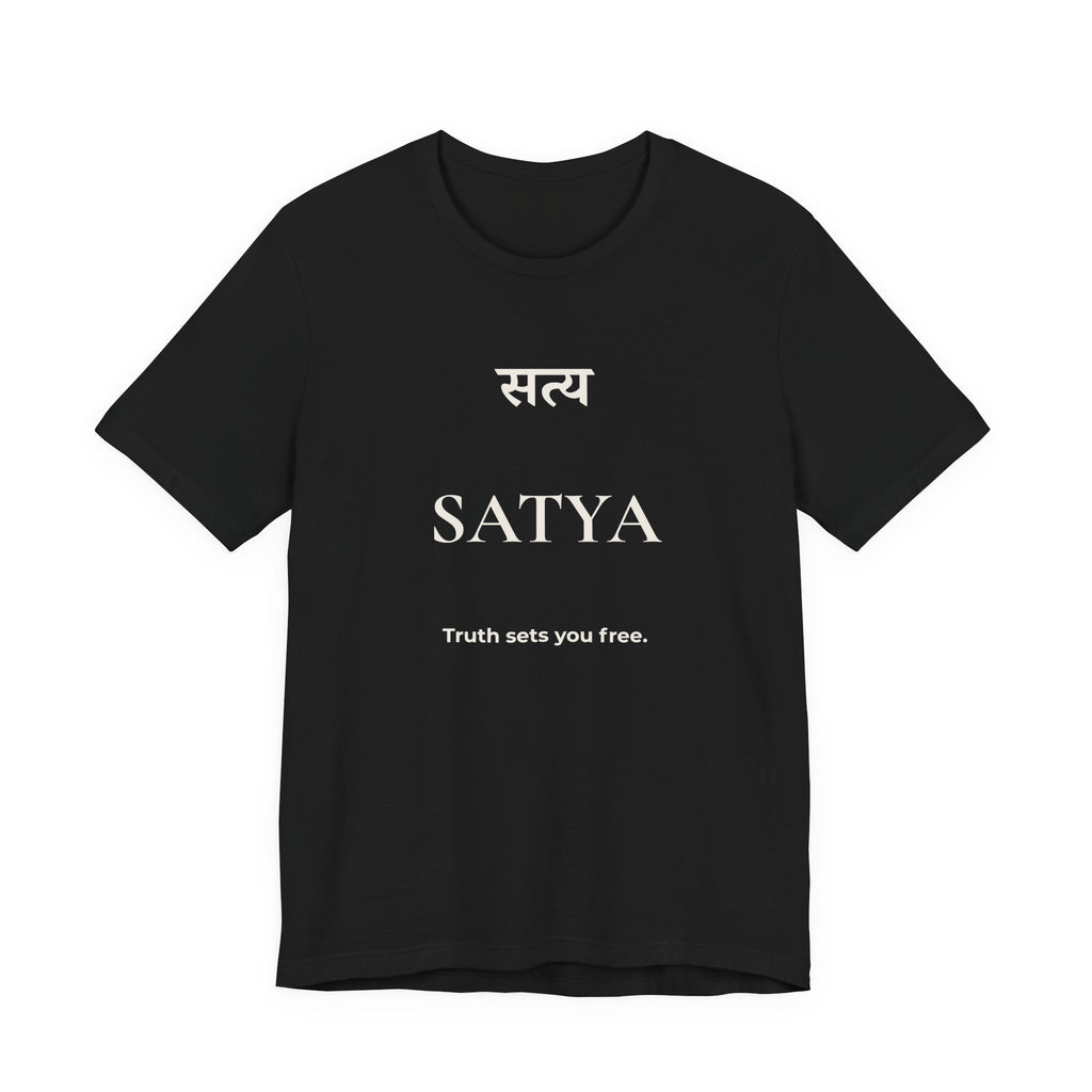 Satya T-Shirt – Minimalistisches Sanskrit Design